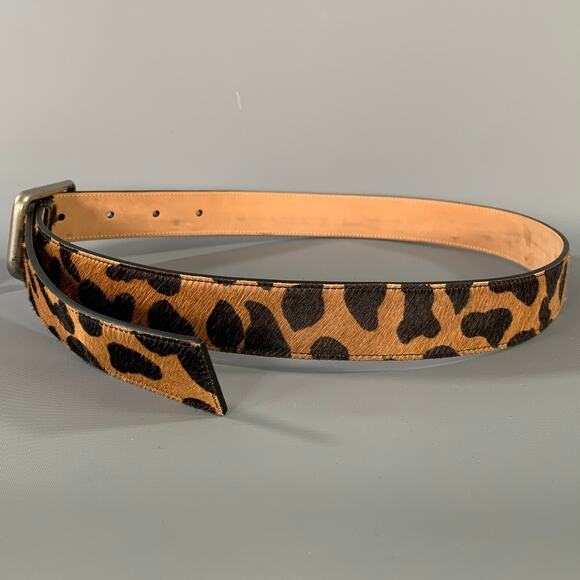 ACNE STUDIOS Brown Black Leopard Pony Leather Belt main image 8
